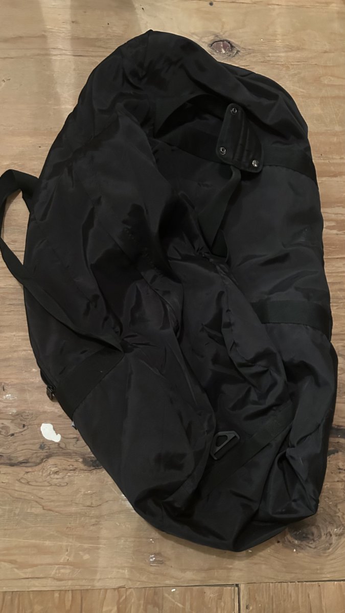 Lightweight black duffle bag